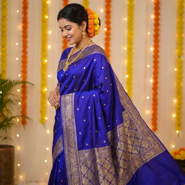 Royal_Blue_Pure_Katan_Kanjivaram_Silk_Saree_Handloom_Luxury_With_Antique_Zari