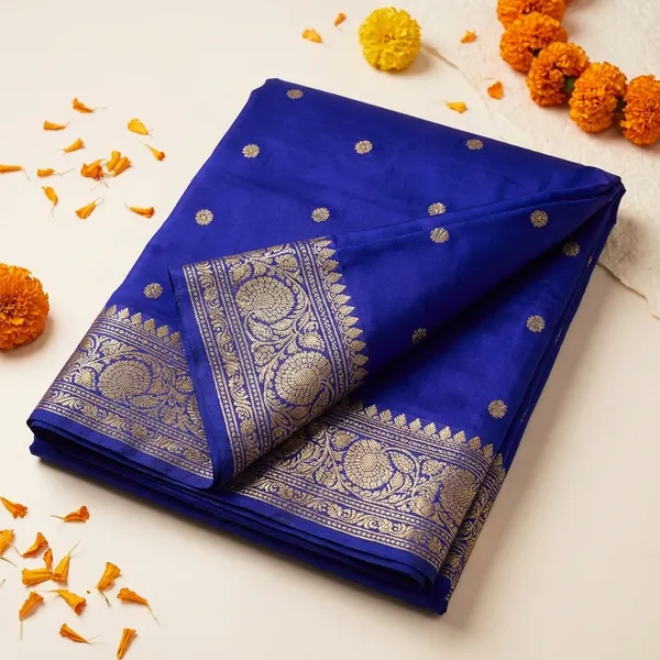 Royal_Blue_Pure_Katan_Kanjivaram_Silk_Saree_Handloom_Luxury_With_Antique_Zari