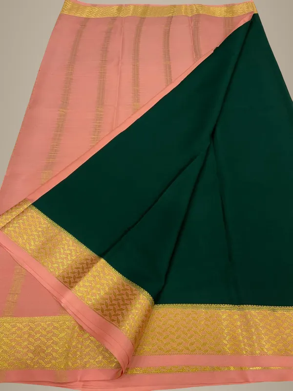 Ksic_Thickness_130_Counts_Contrast_Pallu_And_Contrast_Blouse_Pure_Mysore_Crepe_Silk_Sarees