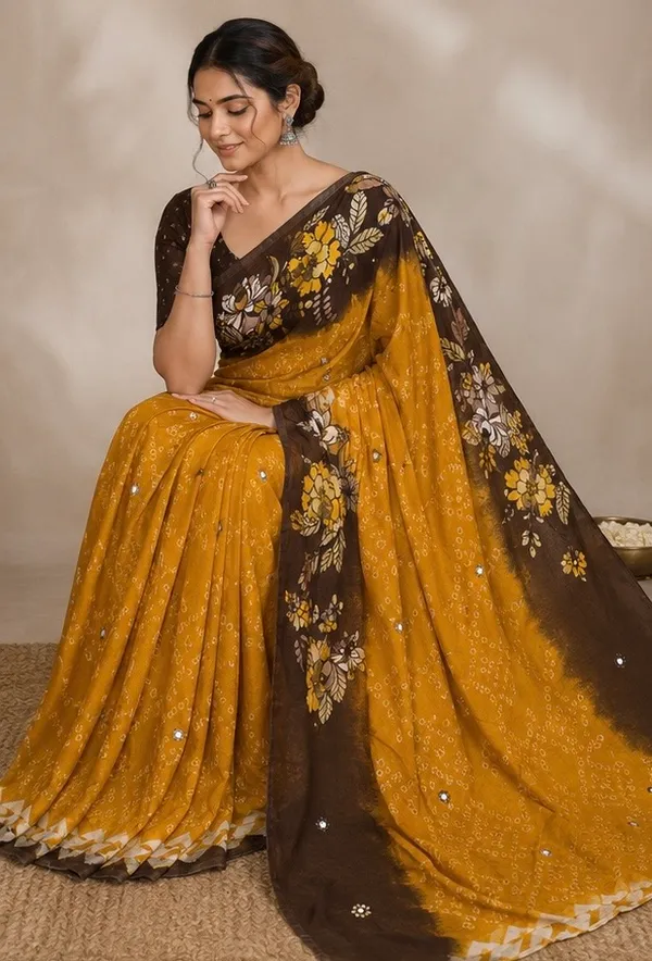 Crush_bandani_saree