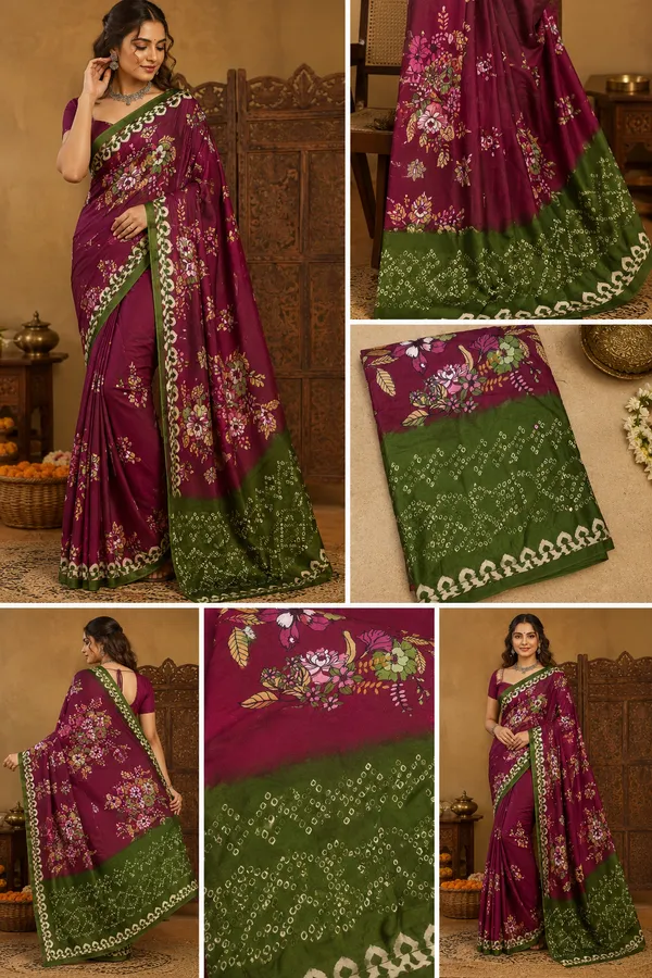 Crush_bandani_saree