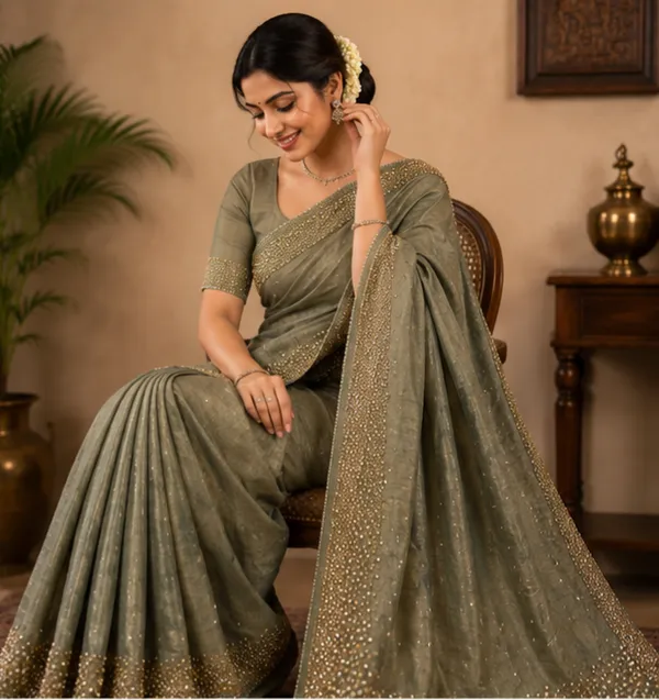 Bling_Border_Replica_Sarees_Sea_Green