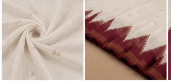 Dola_silk_saree_(Temple_border_half_white_and_maroon)