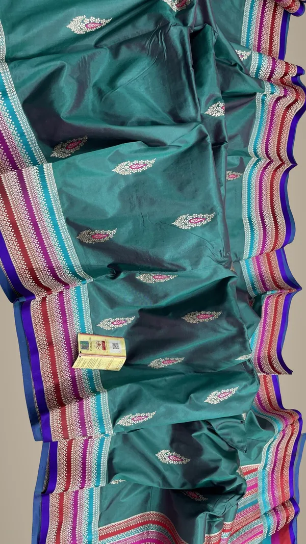 Pure_Handloom_Katan_Minakari_Silk_Saree_Multi_Rankat_Border