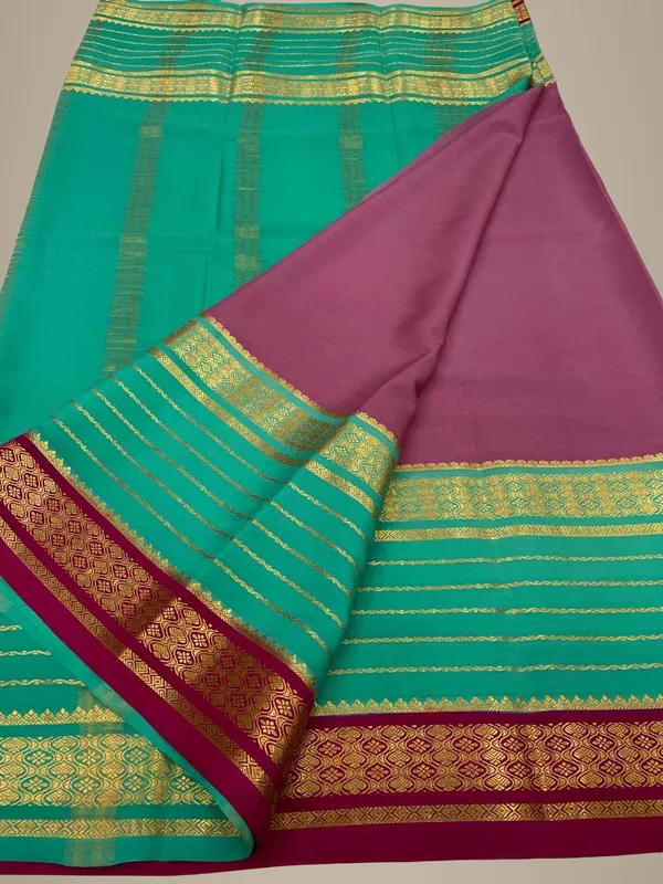 Ksic_Thickness_130_Counts_Contrast_Pallu_And_Contrast_Blouse_Pure_Mysore_Crepe_Silk_Sarees