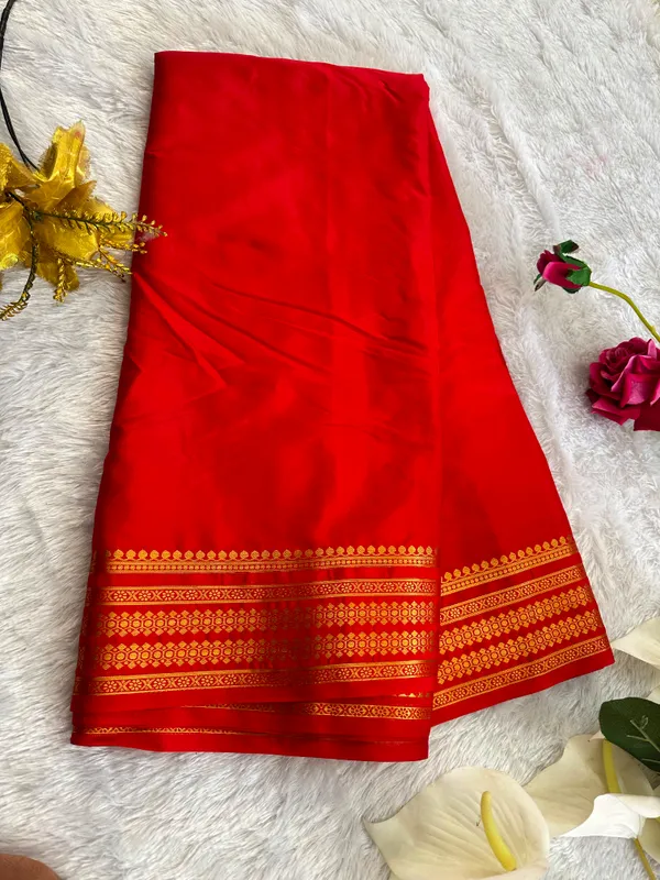 Semi_Crepe_Saree_Red