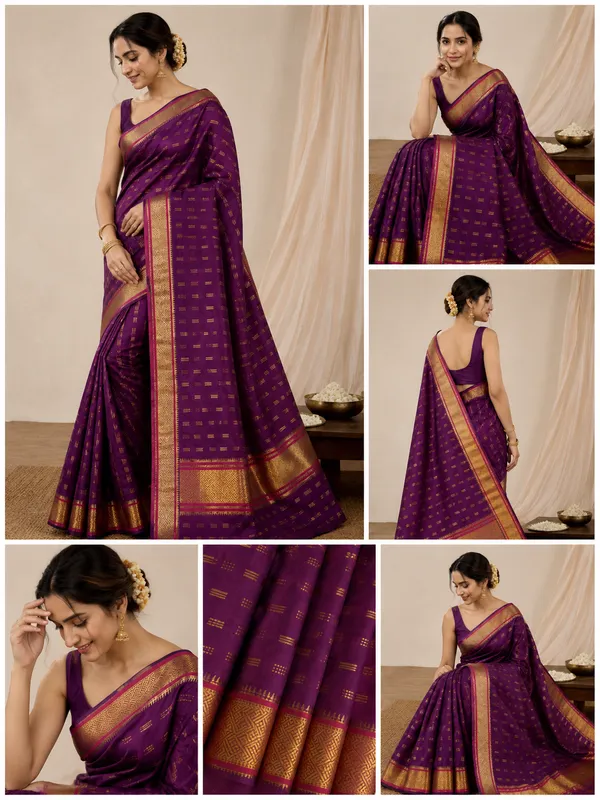 Pure_Crepe_Silk_Sarees_Silk_Mark_Certified_Lighter_And_Flowy_With_Contrast_Blouse