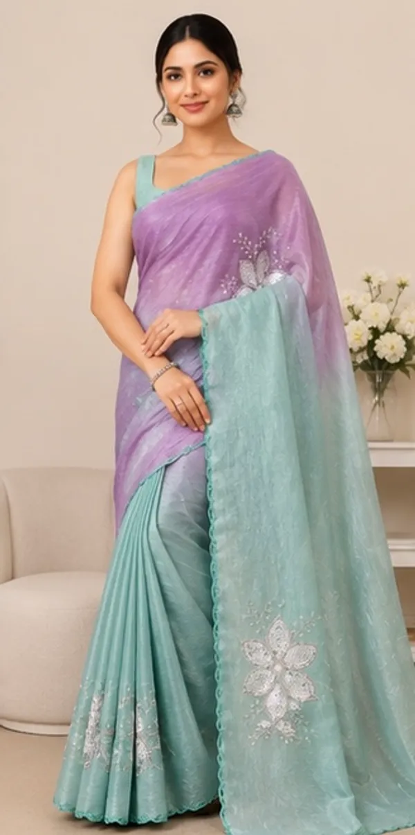 Floral_embroidery_dual_tone_saree