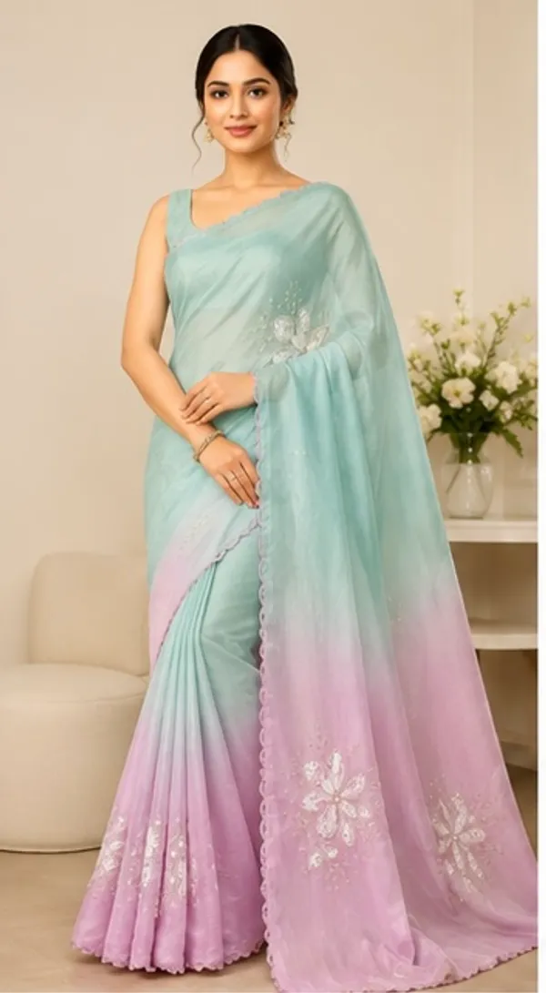 Floral_embroidery_dual_tone_saree