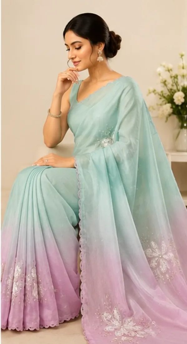 Floral_embroidery_dual_tone_saree