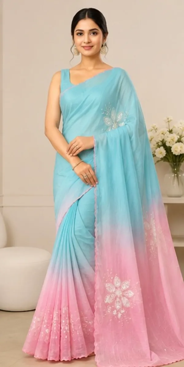 Floral_embroidery_dual_tone_saree