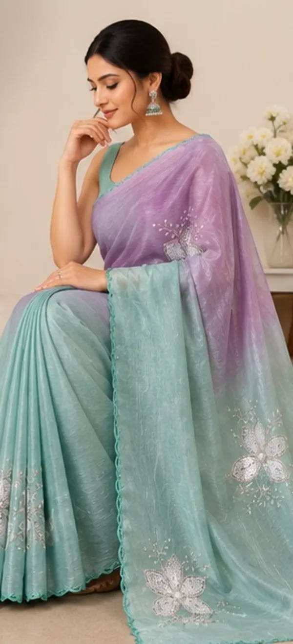Floral_embroidery_dual_tone_saree