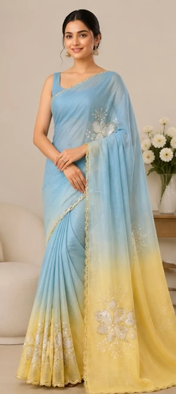 Floral_embroidery_dual_tone_saree