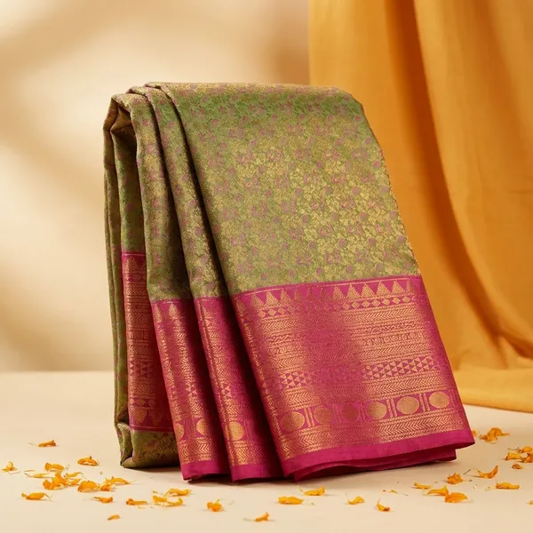 Semi_Kanchi_Zary_Fancy_Designer_Saree_With_Running_Blouse