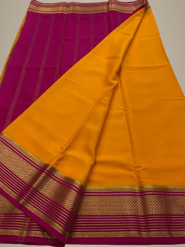 Ksic_Thickness_130_Counts_Contrast_Pallu_And_Contrast_Blouse_Pure_Mysore_Crepe_Silk_Sarees