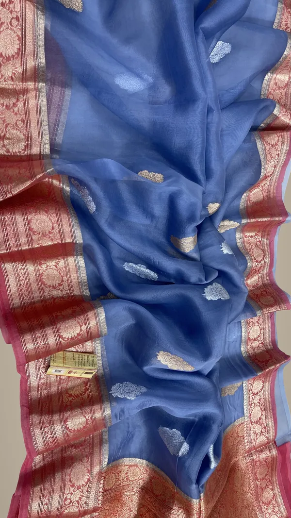 Blue_Banarasi_Kora_Organza_Saree