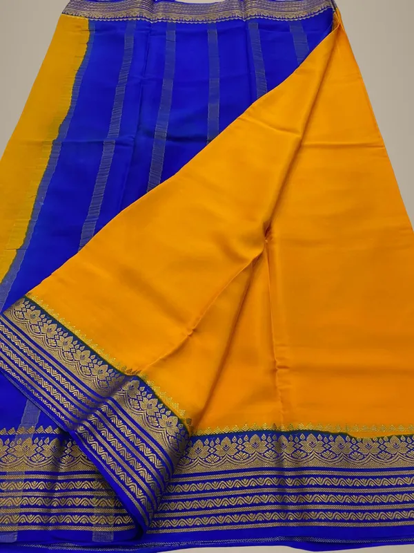 Ksic_Thickness_130_Counts_Contrast_Pallu_And_Contrast_Blouse_Pure_Mysore_Crepe_Silk_Sarees