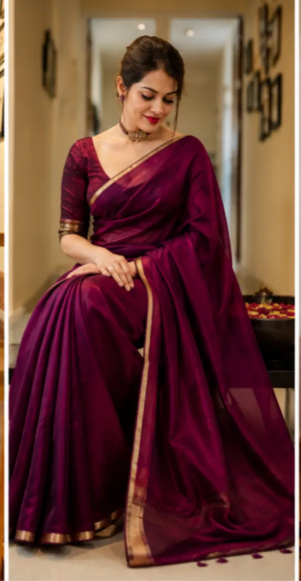 Khadi_cotton_saree_magenta