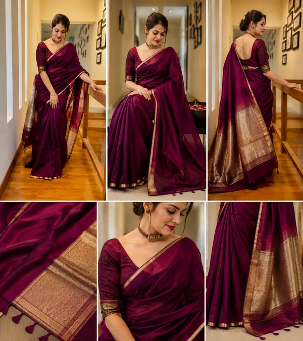 Khadi_cotton_saree_magenta