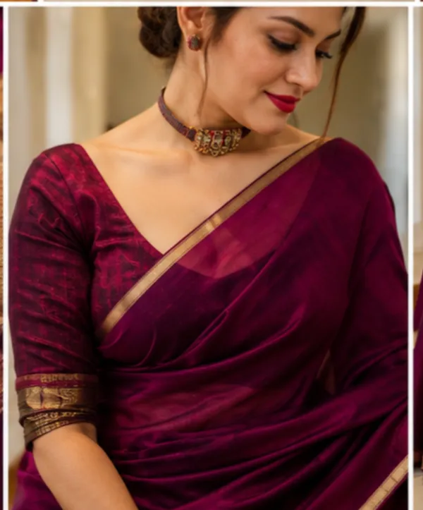 Khadi_cotton_saree_magenta