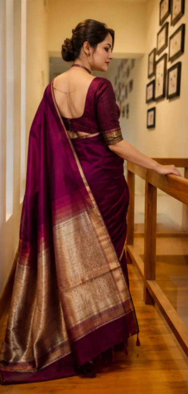 Khadi_cotton_saree_magenta
