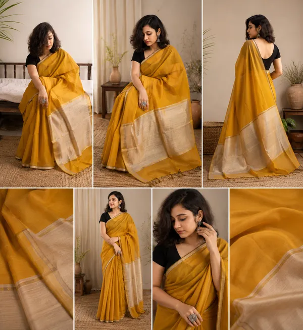 Khadi_cotton_saree_yellow