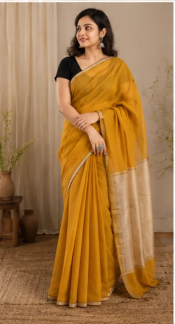Khadi_cotton_saree_yellow