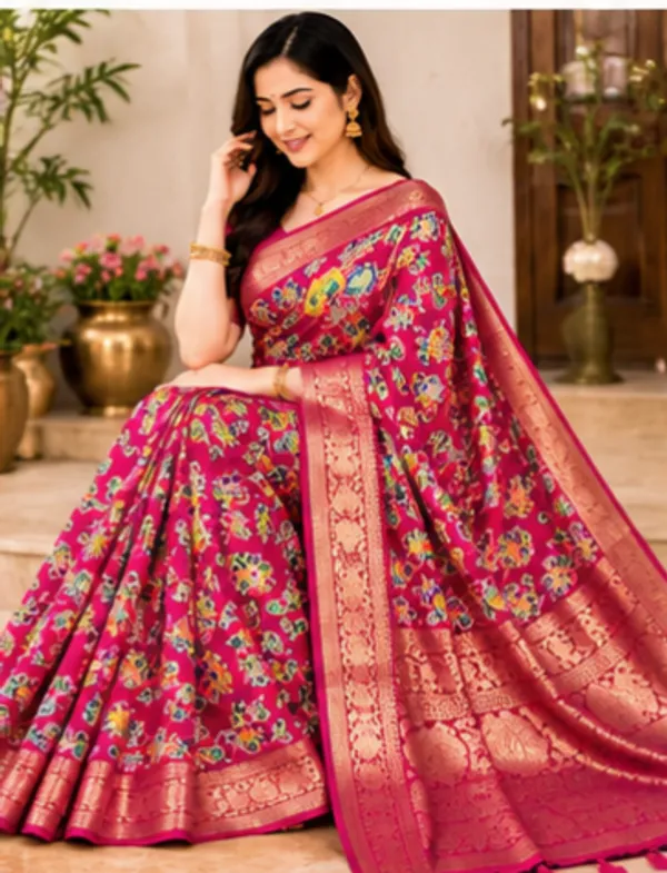 Semi_Dola_Silk_Saree_With_Running_Blouse_pink