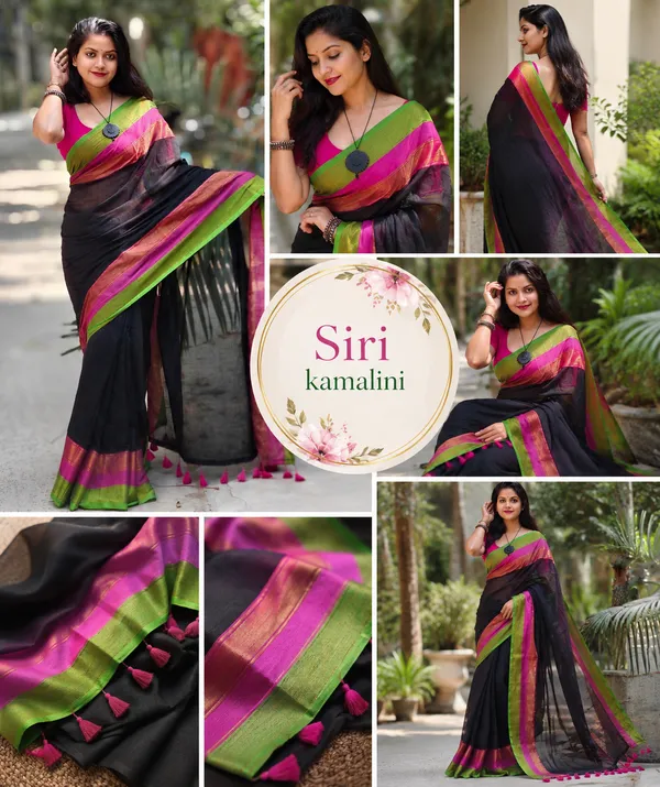 Mull_cotton_saree(kb_green_pink_black)
