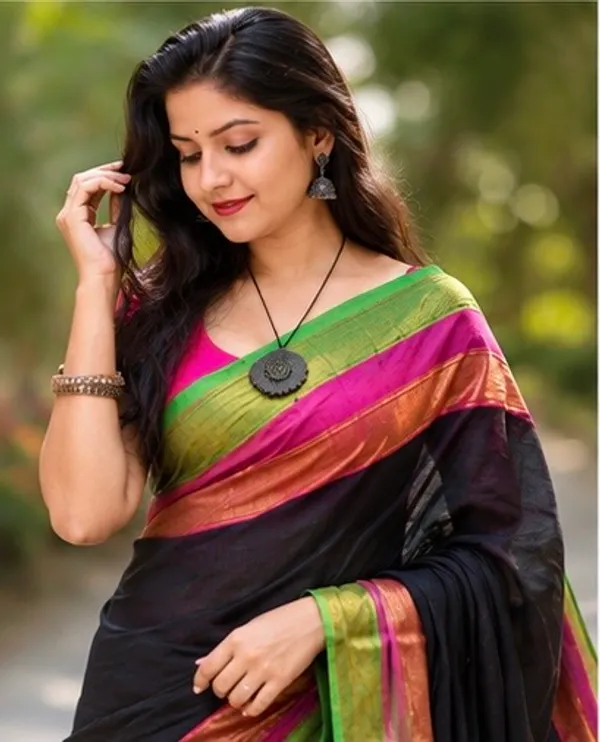 Mull_cotton_saree(kb_green_pink_black)