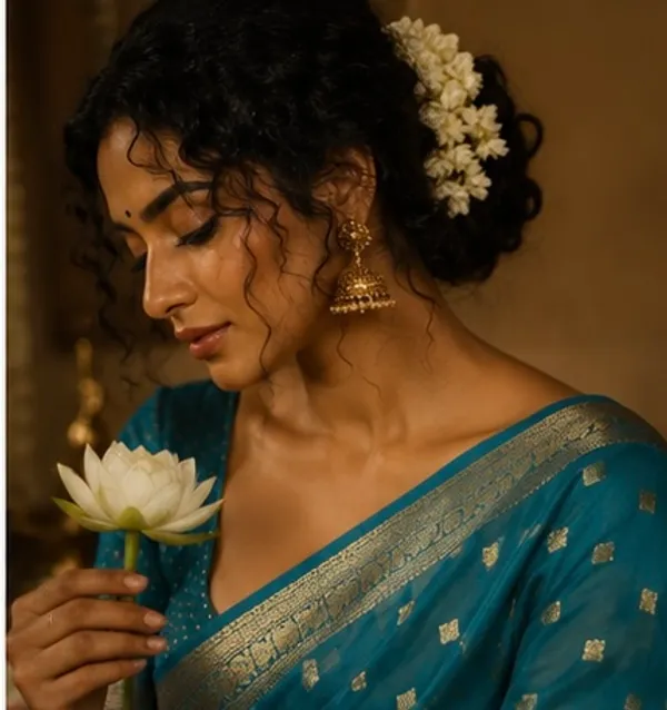 Mysore_silk_replica_chinon_saree_Rama_green_