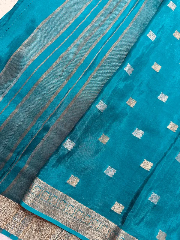 Mysore_silk_replica_chinon_saree_Rama_green_