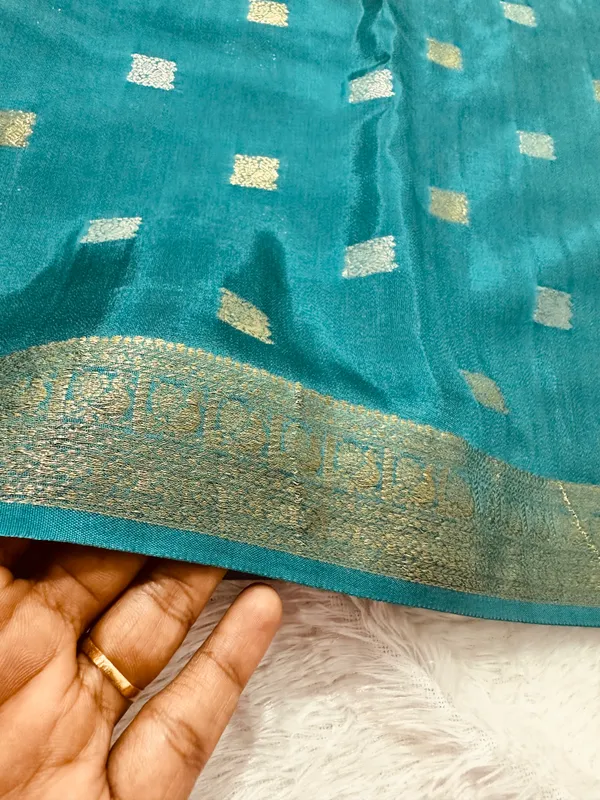 Mysore_silk_replica_chinon_saree_Rama_green_