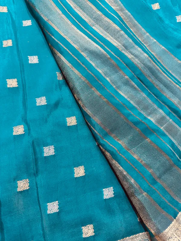 Mysore_silk_replica_chinon_saree_Rama_green_