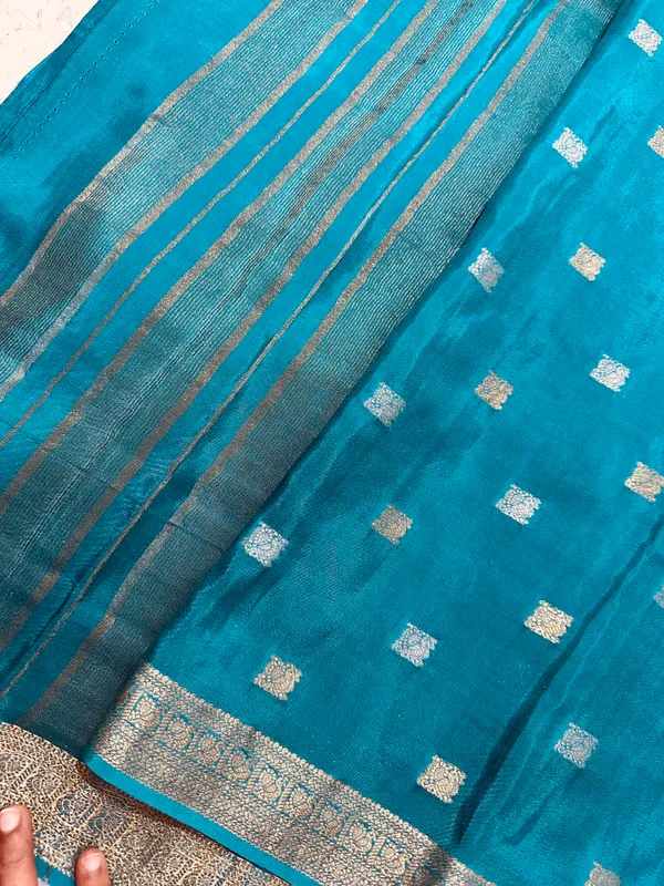 Mysore_silk_replica_chinon_saree_Rama_green_