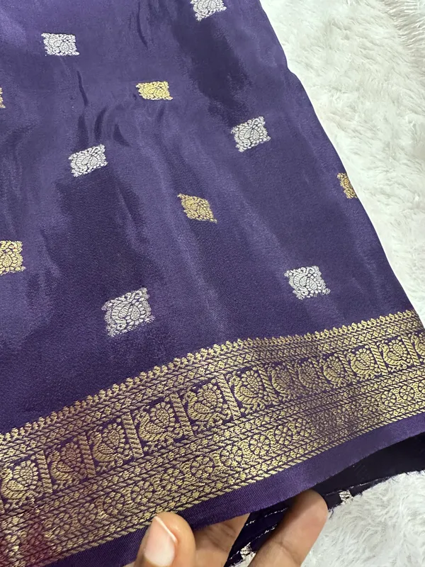 Mysore_silk_replica_chinon_saree_nevy_blue