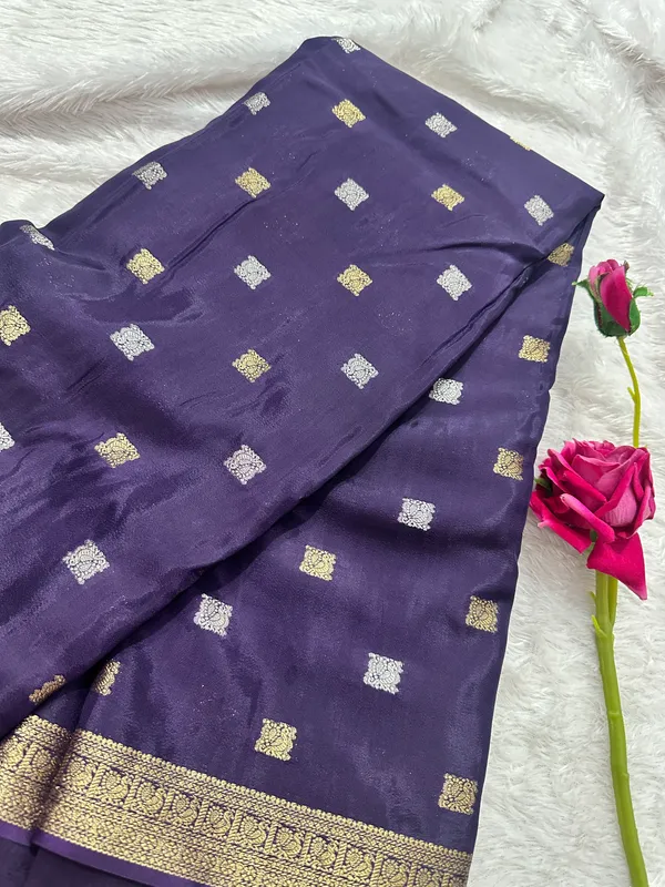 Mysore_silk_replica_chinon_saree_nevy_blue