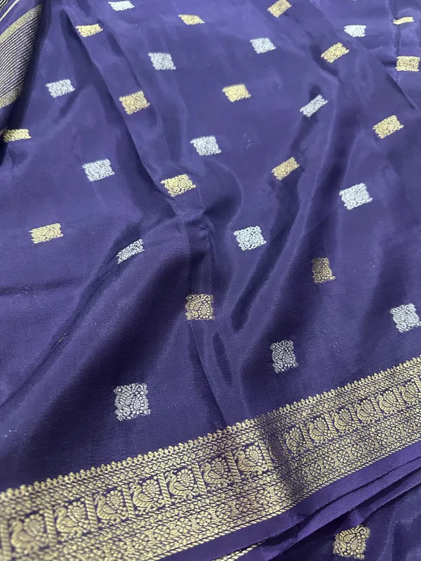 Mysore_silk_replica_chinon_saree_nevy_blue