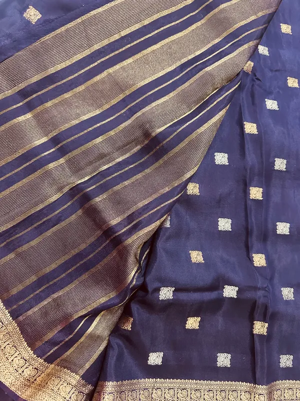 Mysore_silk_replica_chinon_saree_nevy_blue
