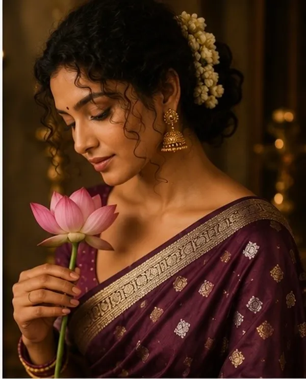 Mysore_silk_replica_chinon_saree_wine_