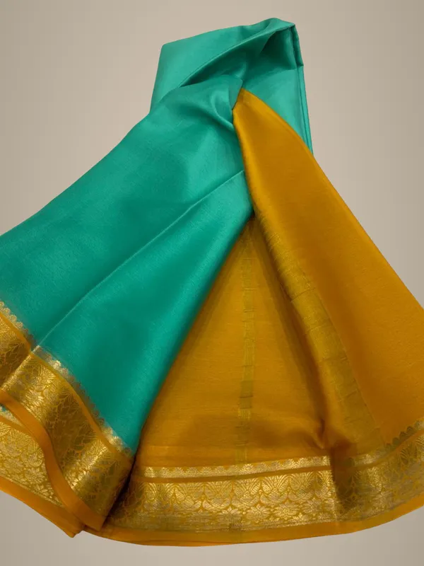Lightweight_Contrast_Pallu_And_Contrast_Blouse_Pure_Mysore_Crepe_Silk_Sarees