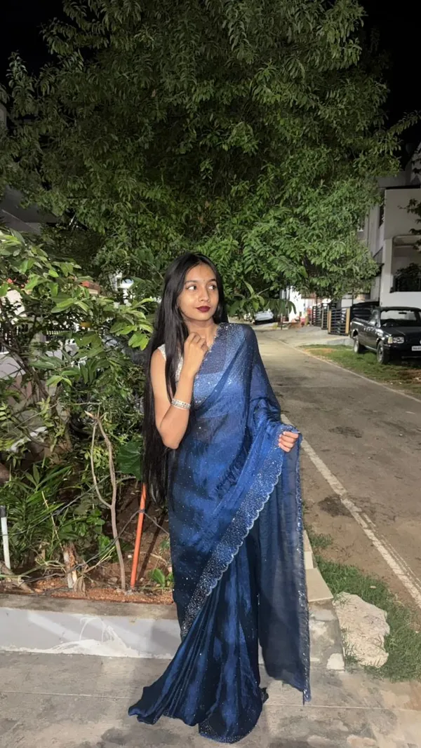 Bling_Border_Navy_Blue_Party_Wear_Stonework_Saree