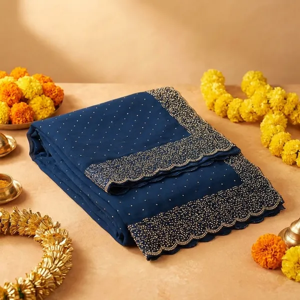 Bling_Border_Navy_Blue_Party_Wear_Stonework_Saree