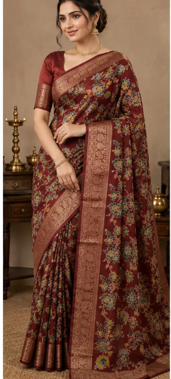 Semi_Dola_Silk_Saree_With_Running_Blouse