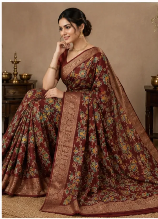Semi_Dola_Silk_Saree_With_Running_Blouse