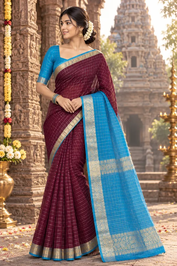 Premium_maheshwari_checks_cotton_saree_