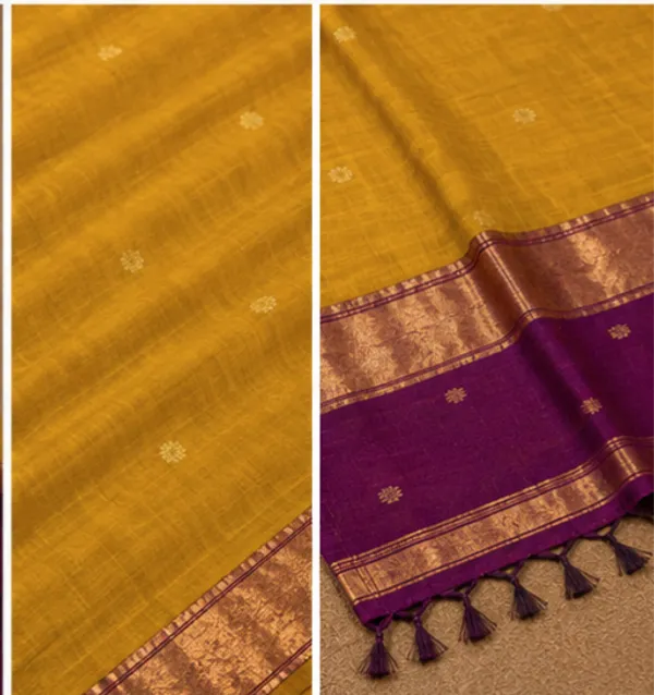 Yellow_And_Violet_Maheshwari_1_Inch_Border_Saree