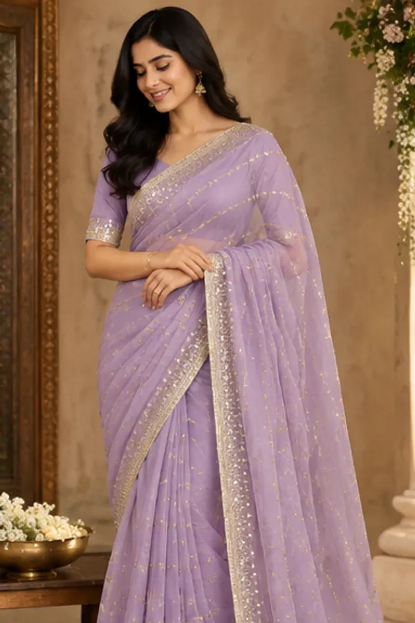 Rangoli_crush_Lavender_saree_