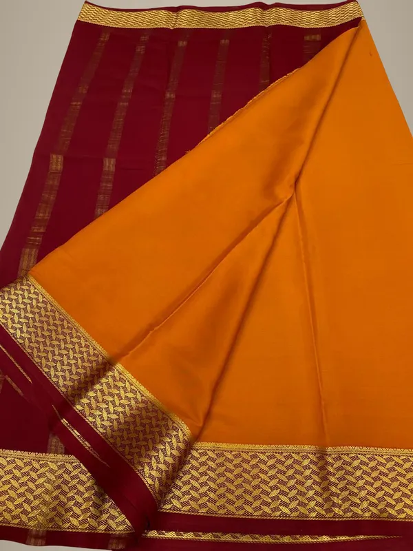 Ksic_Thickness_130_Counts_Contrast_Pallu_And_Contrast_Blouse_Pure_Mysore_Crepe_Silk_Sarees