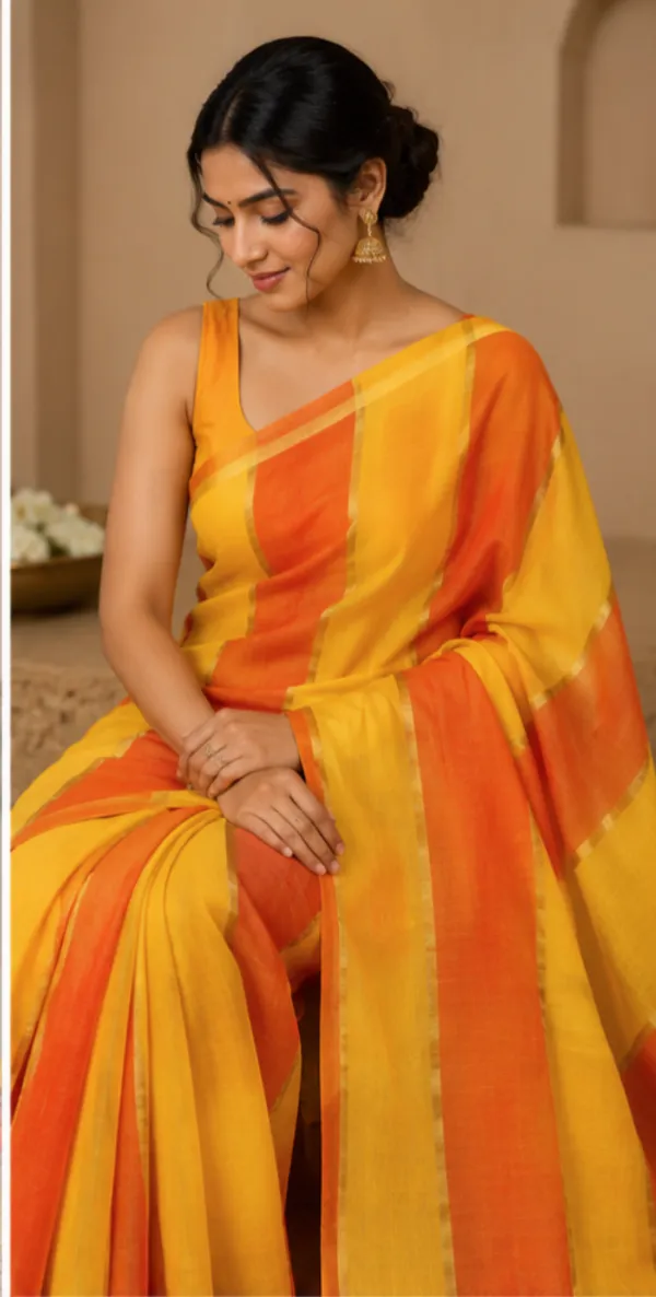 mull_jhari_saree(yellow_and_orange)